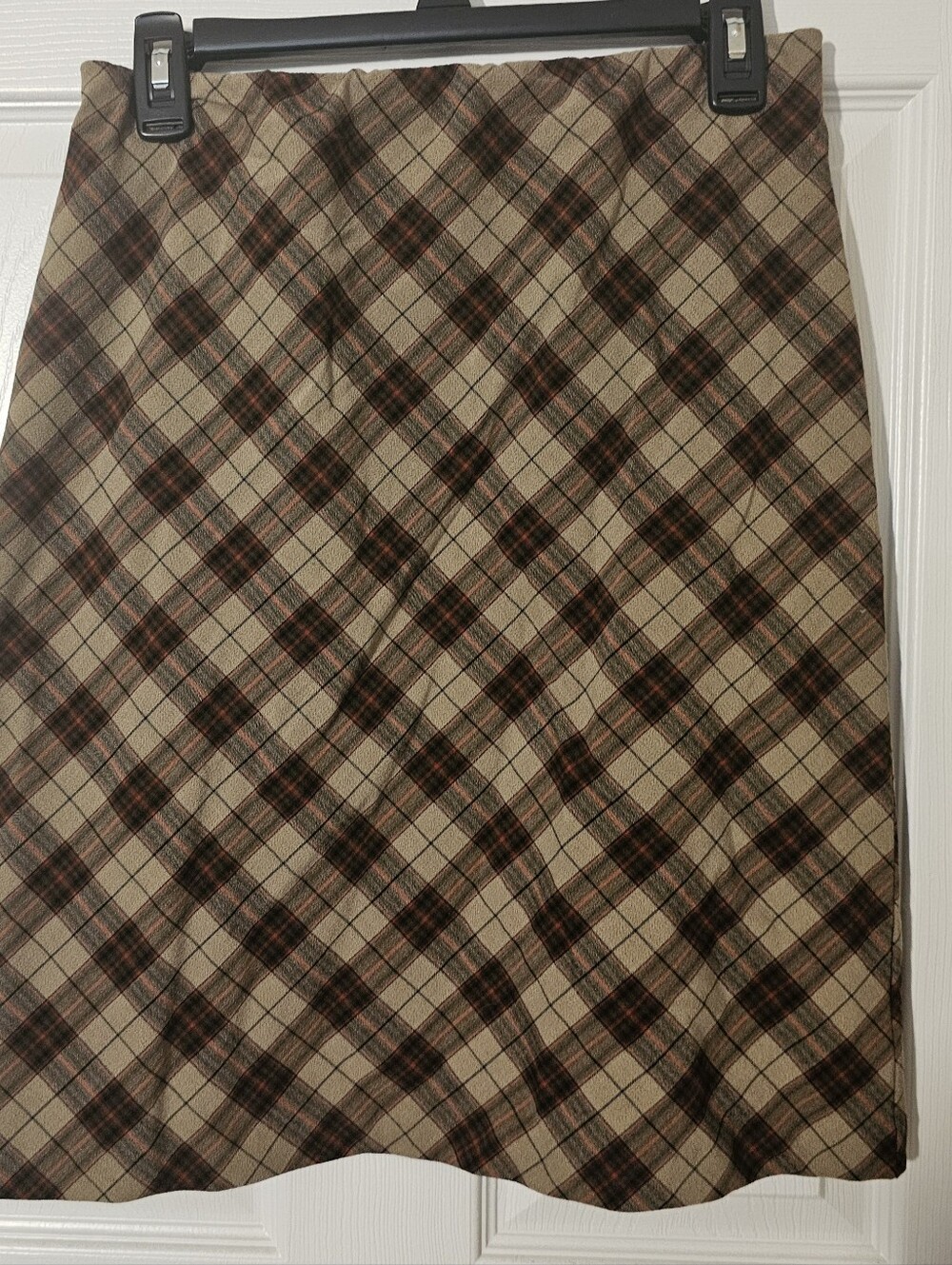 Vintage Academia Style Plaid Knee Length Petite Skirt